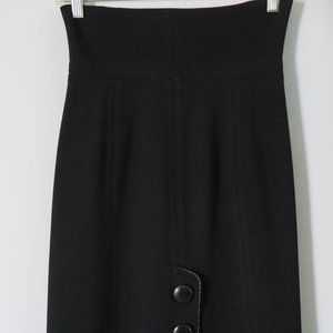 YOANA BARASCHI Black Straight Pencil Viscose Blend Skirt Size 4 Made in USA